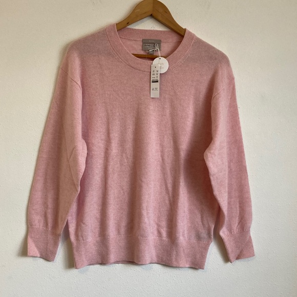 J. Crew Women's Cashmere relaxed crewneck sweater‎ Hthr Blossom XS - Picture 2 of 6